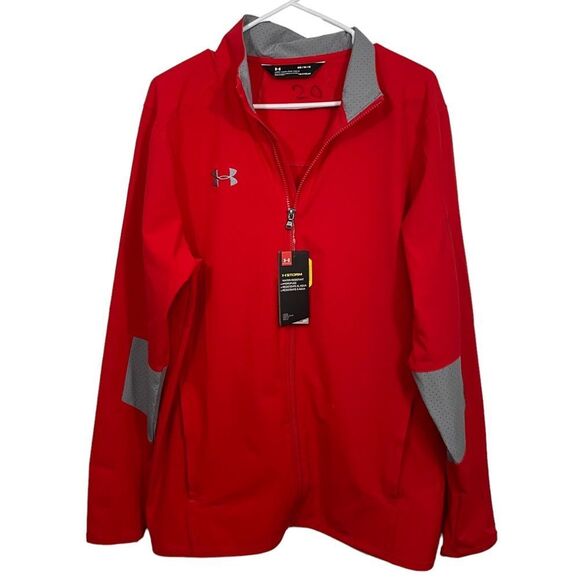 NWT Under Armour Red Zip Up Athletic Sweatshirt - Picture 1 of 5